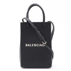BALENCIAGA Shopping Phone Holder Bag Smartphone Accessory Black